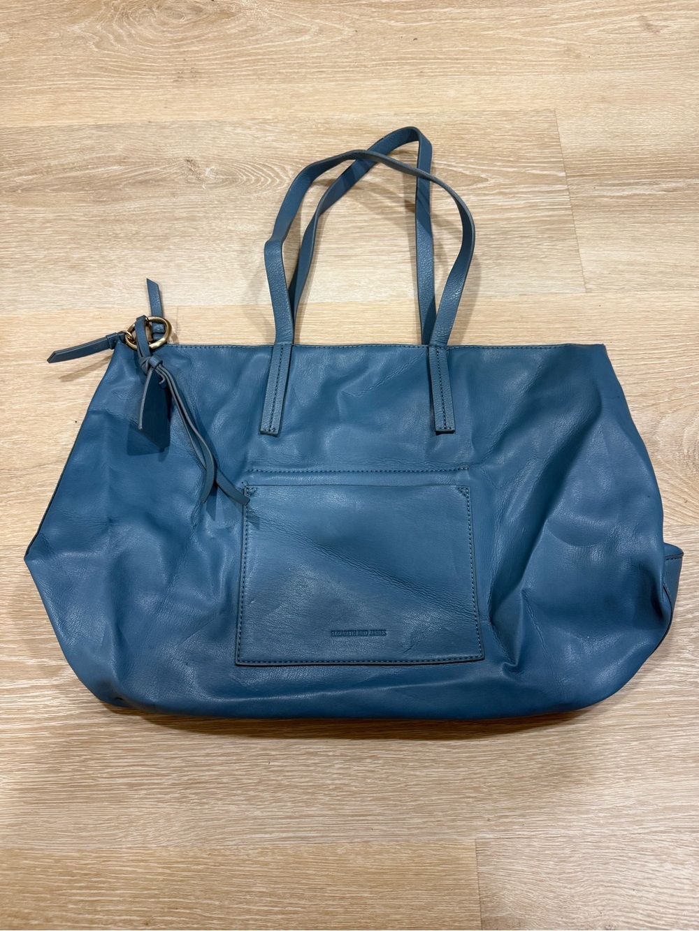 Elizabeth and James Teal Leather Tote Bag